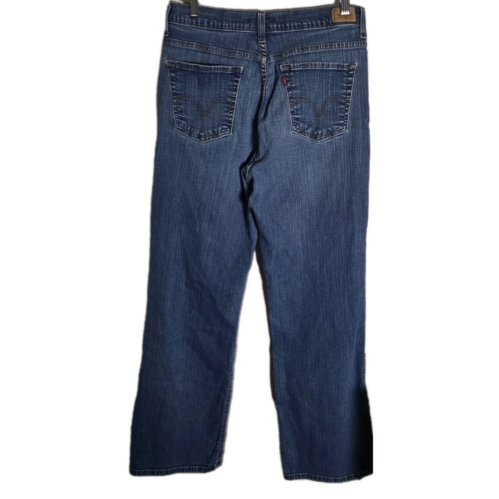 Levi's 512‎ Perfectly Slim Boot Cut Jeans Wom Sz 14 Medium Blue Denim Mid Rise - Picture 2 of 8